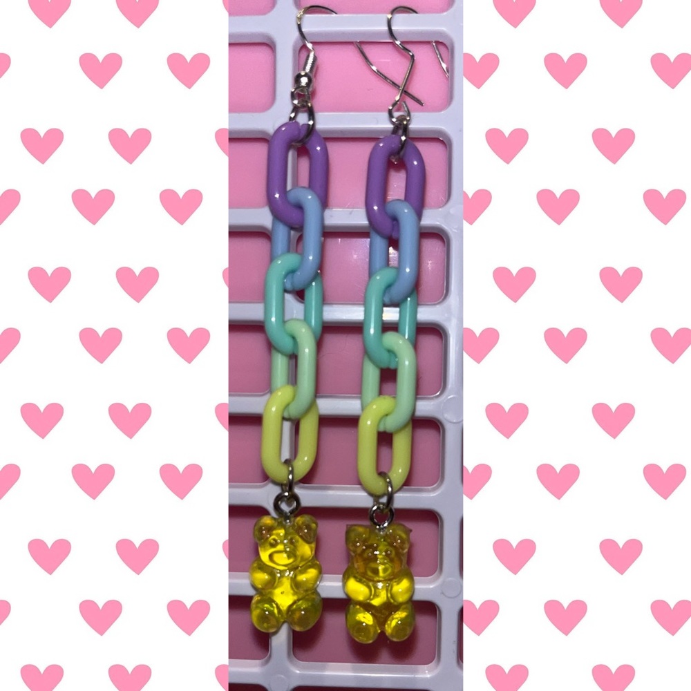 Ombré gummy bear earrings